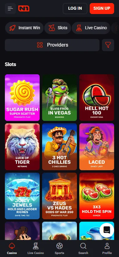 N1 Bet Casino mobile casino game selection